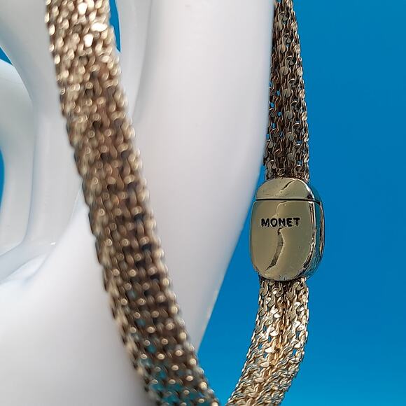 Vintage Monet Mesh Bracelet, Magnetic Clasp, 1990s - Picture 6 of 10
